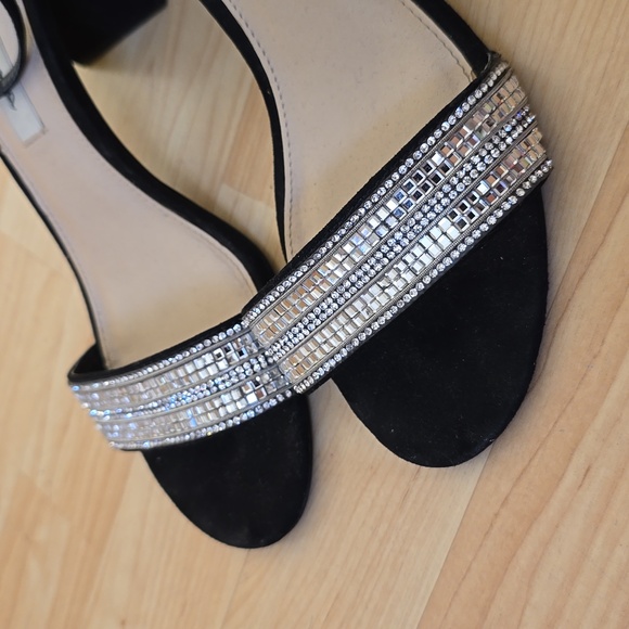 NINA Women's Elenora Black Dress Sandal Suede Leather Block Heels Size 8M - Picture 11 of 11